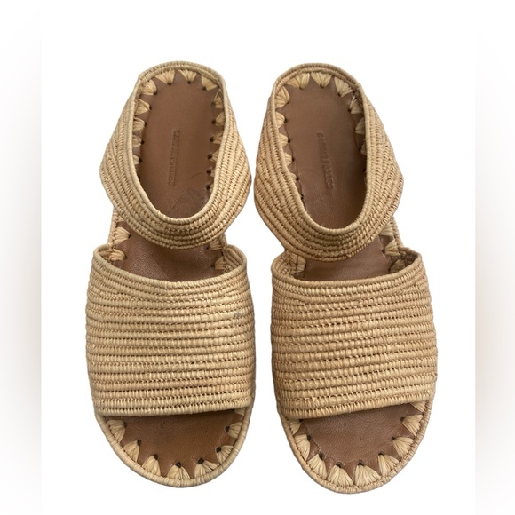 Carrie Forbes Ahmed Raffia Flat Sandals size 37 / US 7 - Picture 1 of 9